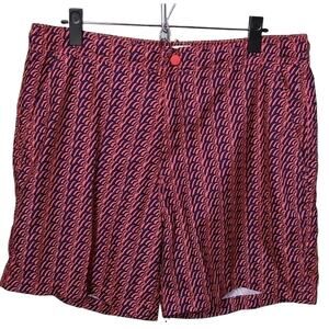 Trunks Swim & Surf Co. Men's Large Coral & Navy Blue Shorts Summer Vacation